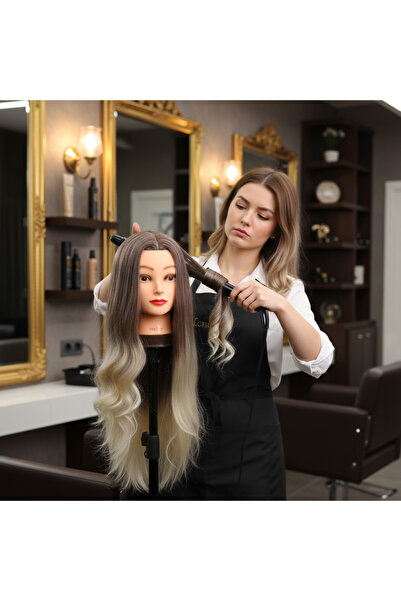 BilfolD Manechin de antrenament pentru coafură / Yaki + Suport pentru masă / ...