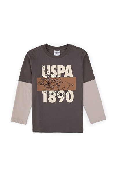 U.S. Polo Assn. Boy's Mink Crew Neck Sweatshirt 50316495-Vr052