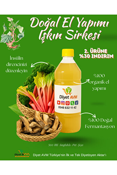 Diyet AVM IŞKIN (IŞGIN, UÇGUN, UÇKUN, IŞKIN KÖKÜ) SİRKESİ “EL YAPIMI” 500ML PET ŞİŞE
