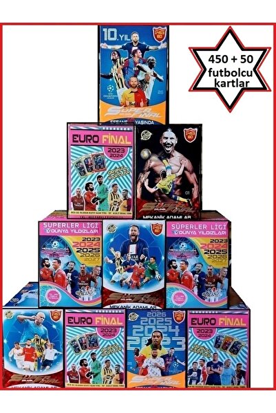 OYUNCAKSAHİLİ Futbolcu 500 Adet Oyun Kartları 2023 Süper Şampiyonlar Lig Dünya Yıldızları Oyun Kartı 450+50 Adet