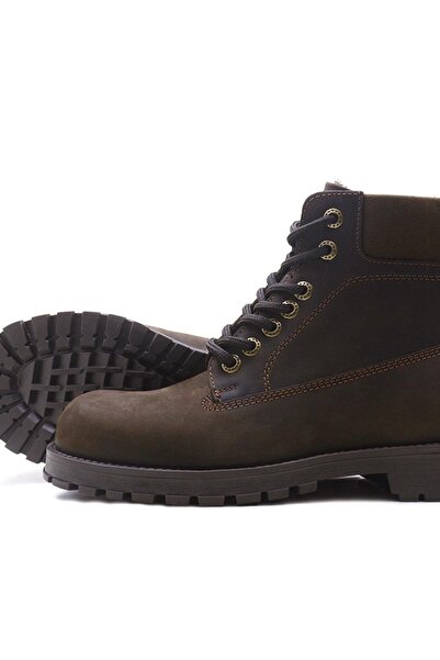 Rakerplus Μπότες Neson Γνήσιο Δερμάτινο Καφέ Shearling