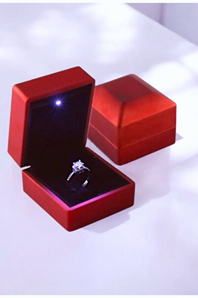 RAWEZON Kırmızı Renk Işıklı Yüzük Kutusu –(BOŞ KUTUDUR) Sevgiliye Özel Evlik ...