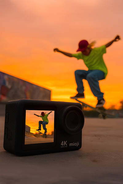 Mioji Action 12X 4K 60FPS 20MP Çift Ekran 170° Aksiyon Kamerası - Kumanda ve Mikrofon Hediyeli