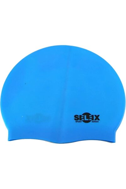SELEX قبعة سباحة من السيليكون باللون الأزرق SC605