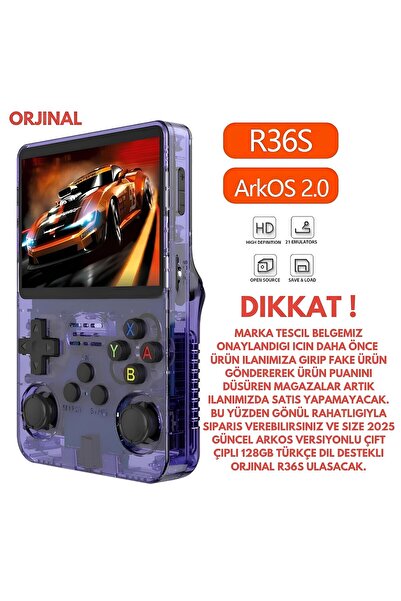 Prest R36s Oyun Konsolu El Atarisi Arkos İşletim Sistemi Türkçe Dil 128 Gb Hafıza 21000 Oyun 3.5Inch Ekran