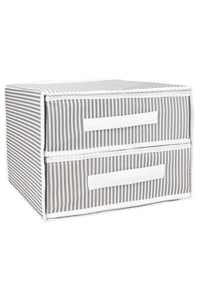 Hayveys 2 Pieces Cardboard Supported 2 Compartments 2 Drawers Foldable Cardboard Organizer Drawer Cabinet Organizer