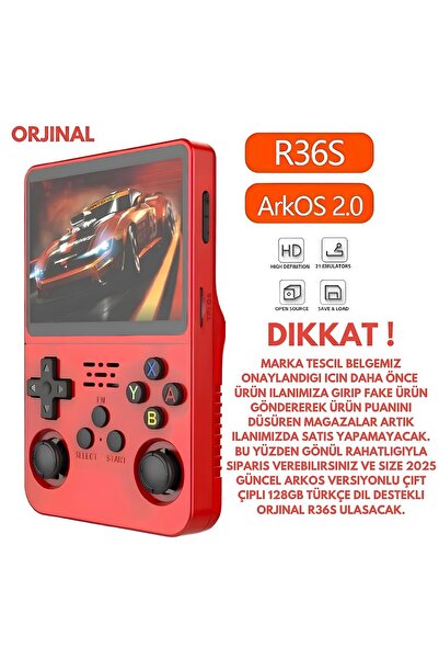 Prest R36s Oyun Konsolu El Atarisi Arkos İşletim Sistemi Türkçe Dil 128 Gb Hafıza 21000 Oyun 3.5Inch Ekran