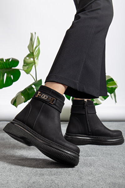 Mc vay Shoes 002 Dupla csíkos csatos vízálló smaragd részlettel ellátott cipzáras stílusos női csizma