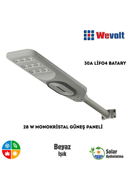Wevolt PREMİUM HB-800 400W SOLAR LED Aydınlatma Bahçe Sokak Direk Armatürü. S...