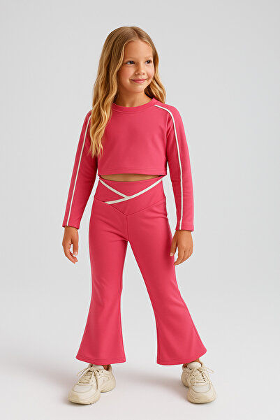 Beniizle Striped Detailed Girls' Athlete Suit