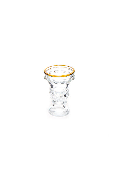 Missi Gold Detaylı Şeffaf Kristal Cam Şamdan Mumluk(TEKLİ)