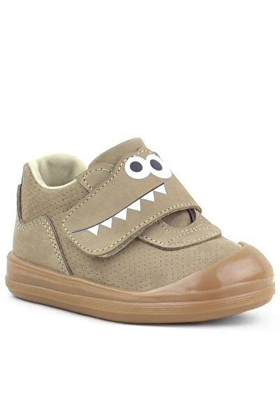 Rakerplus Dino Genuine Leather Sand Color High Top Baby Shoes