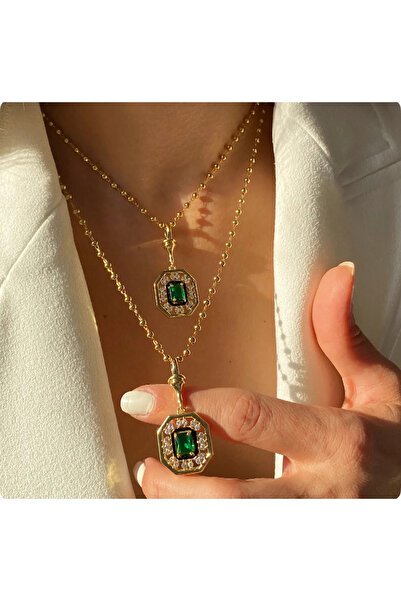 Vitastyle Gold Color Stone Detailled Steel Serenay Necklace