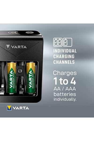 Varta Lcd Plug Pil Şarj Cihazı 4 Adet AA 2100Mah Şarj Edilebilir Pil Hediyeli