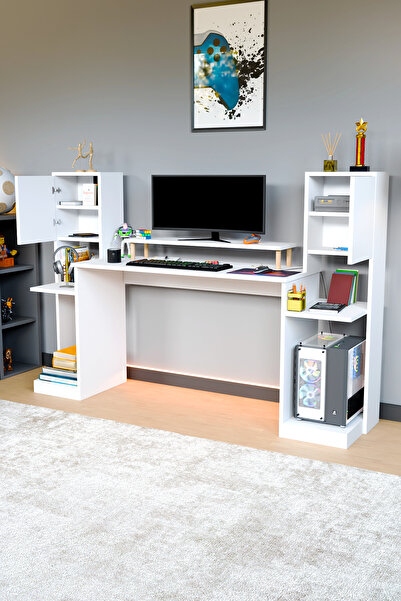 interGO Throne Dolaplı, Kitaplıklı, Raflı Çalışma Masası, Bilgisayar Masası, Çocuk Çalışma Masası