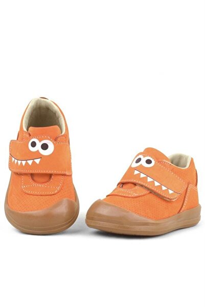 Rakerplus Dino Genuine Leather Orange High Top Baby Shoes