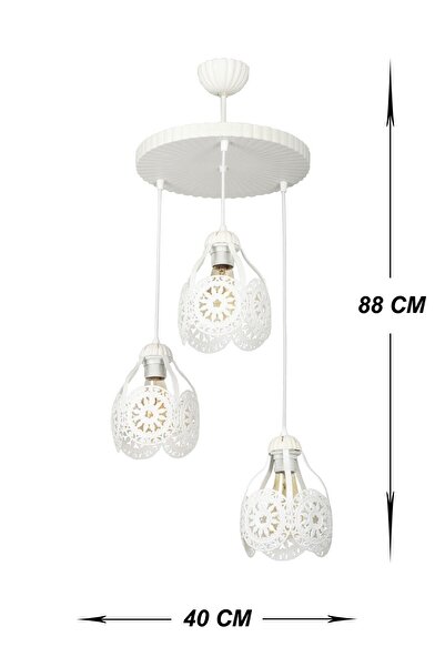 VENON Aydınlatma Martin 3 Lü Sarkıt Kasa Beyaz Avize Modern Sarkıt Avize Spor Mutfak Salon Avizesi Çocuk