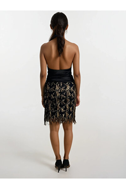Butik Новорічна міні-спідниця - спеціальний дизайн, з паєтками та бахромою
