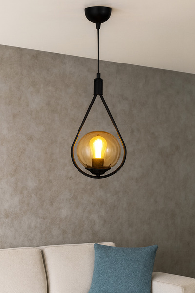 VENON Damla Tekli Sarkıt Tekli Avize Damla Model Modern Glop Camlı Yatak Odas...