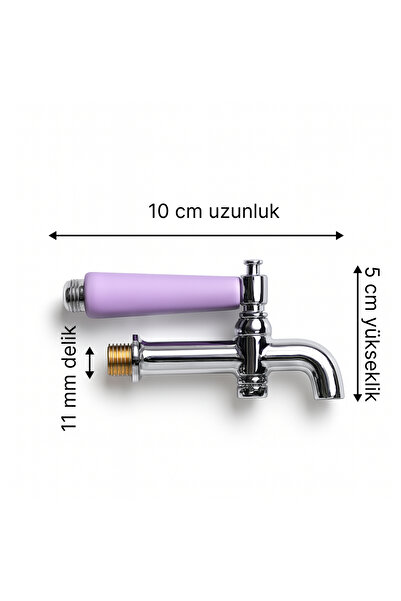 Armağan Çay Kazanı, Çay Otomatı ve Semaver İçin Dıştan Dişli, Mor Kulplu Krom...