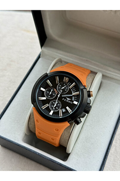 FERRO Turuncu Silikon Kordon Erkek Kol Saati FM11002D-O