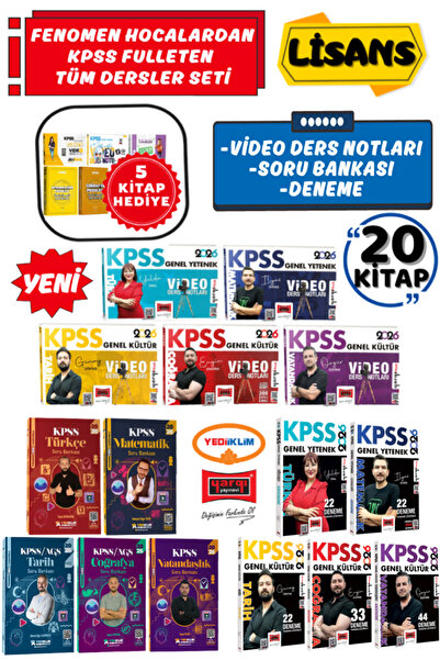 Yediiklim Yayınları 2026 KPSS Soru Bankası+Yargı-Video Ders Notları+Deneme|Ye...