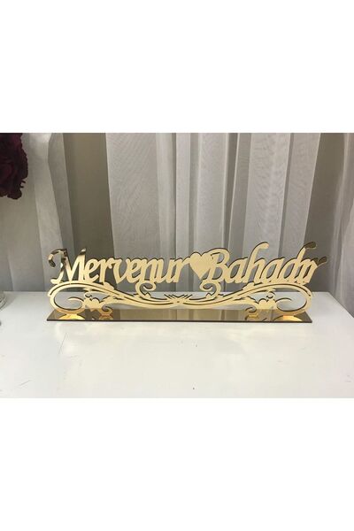 Mitra Dekor Söz Nişan Hediyelik Eşya Masaüstü Pleksi Isimlik