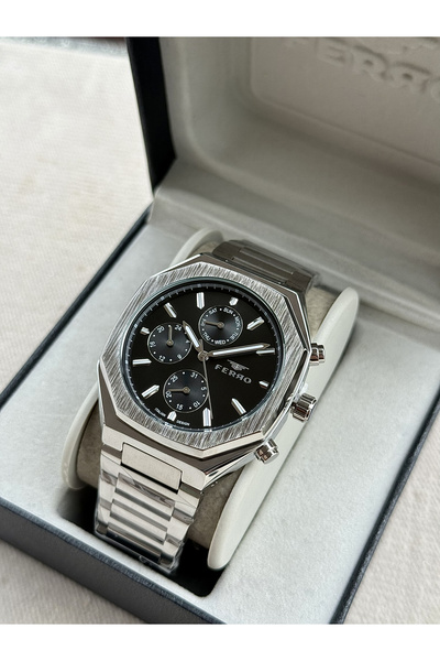 FERRO Silver Steel Band Men's Wrist Watch Fm11522Awt-A2
