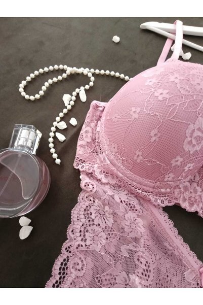 WOMEN'S WORLD FANTASY Women's Underwear Bra Set with Powder Lace