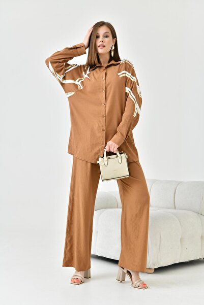 FTZ WOMEN طقم نسائي بطبعة رقائق الجمل 30814