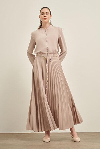 FTZ WOMEN Női redős szoknya szett bézs 31024