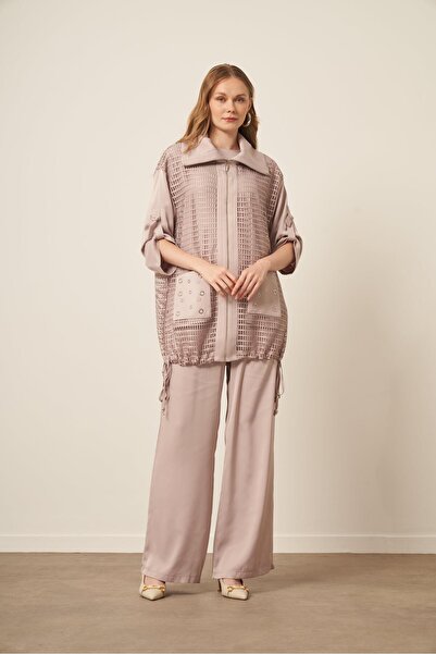 FTZ WOMEN Kadın File Detay Takım Vizon 31089