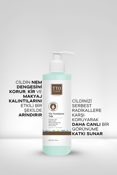 TTO Clınıc iki aşamalı Yüz Temizleme Yağ (ÇAY AĞACI YAĞ VE AVOKADO YAĞ ÖZLÜ ÖZEL FORMÜL)