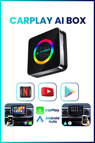 SEYUTECH Carplay AI Box Dönüştürücü Ios ve Android Uyumlu Kablosuz Multimedya Carplay Dönüştürücü