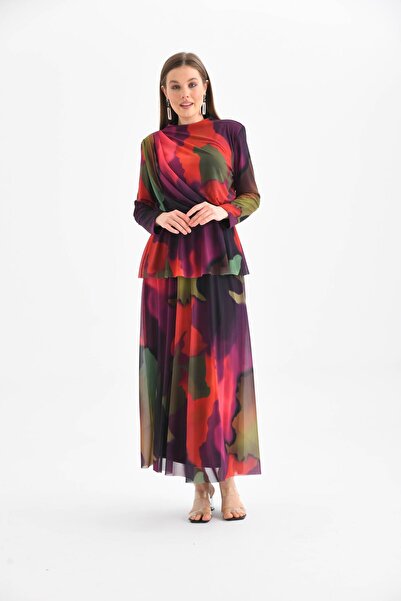 Genel Markalar Kadın Likra Tül Takım Mor 30419