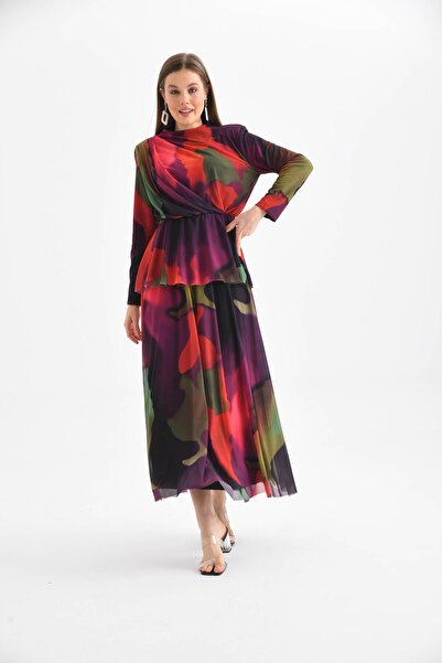 Genel Markalar Kadın Likra Tül Takım Mor 30419