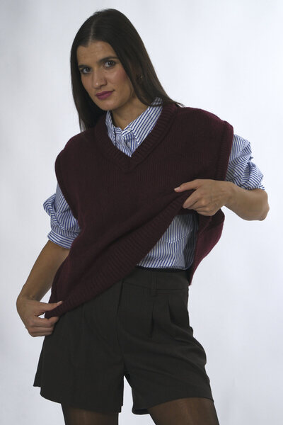 ABBRA Women's V-Neck Plain Sweater