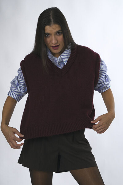 ABBRA Women's V-Neck Plain Sweater