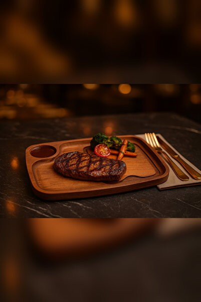 Onouqo Aldero Ahşap Servis Tabağı, Sunum Tabağı, Yemek Tabağı ( 1.Sınıf Kalite Kayın Ağacı ) 35x25cm