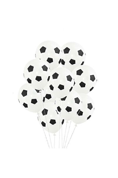 parti pera Futbol Temalı Doğum Günü Balon Seti Siyah Yeşil Futbol Baskılı Balon