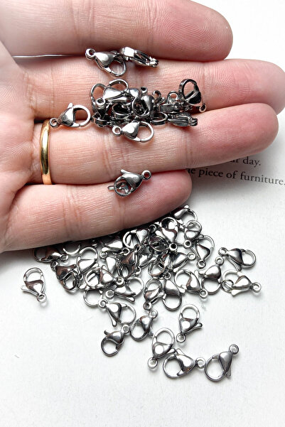 roshel ( 1 Adet ) %100 Çelik Kolye Bileklik Kapama Papağan Altın ve Gümüş Renk