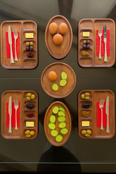 Onouqo Rowena Wooden 7-Piece Breakfast Set, Breakfast Utensils, Serving Tray ...
