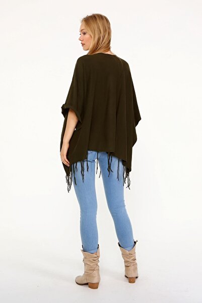 FTZ Women Kadın Püskül Detay Panço Haki 20-233