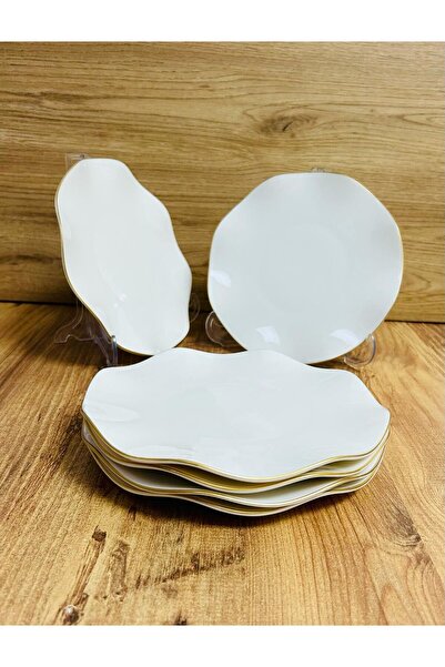 Güral Porselen 6 Parça Nesrin Gold File Pasta Takımı