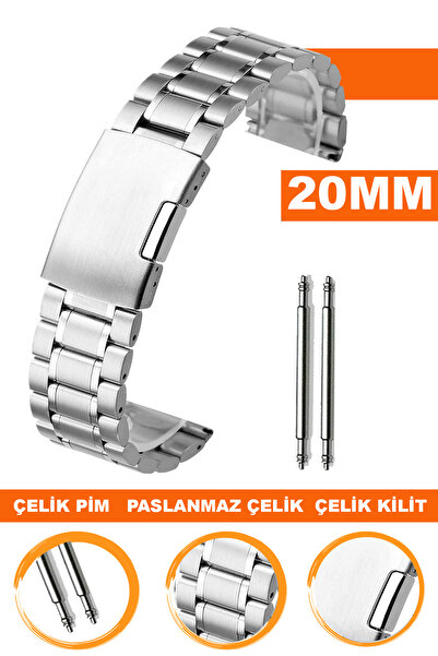 COBRA 12mm-14mm-16mm-18mm-20mm-22mm-24mm Çelik Metal Saat Kordonu Kayışı M16PD3-S