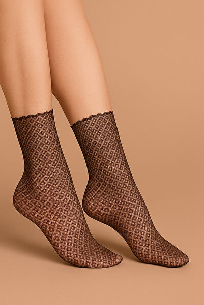 Uğurlu Anne Eli Kadın Ipek Tül Yılbaşı Çorap - Zarif Ve Desenli Tasarım, Ince...