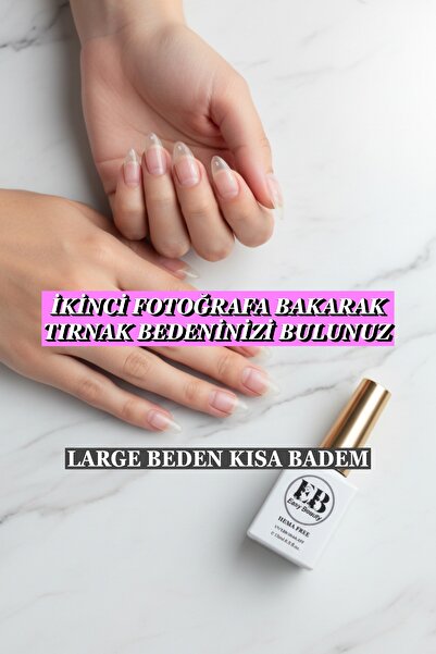Easy Beauty 100 Adet Large Beden Kısa Badem Jel Tips Kısa Badem Protez Takma ...