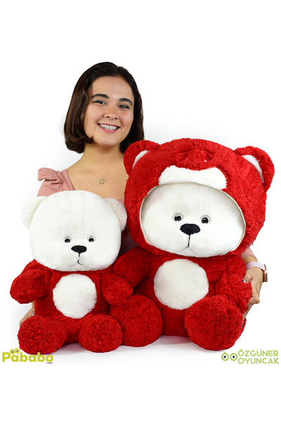 Pababo 90 Cm Kapşonlu Uykumcuk  Peluş Ayıcık Panda