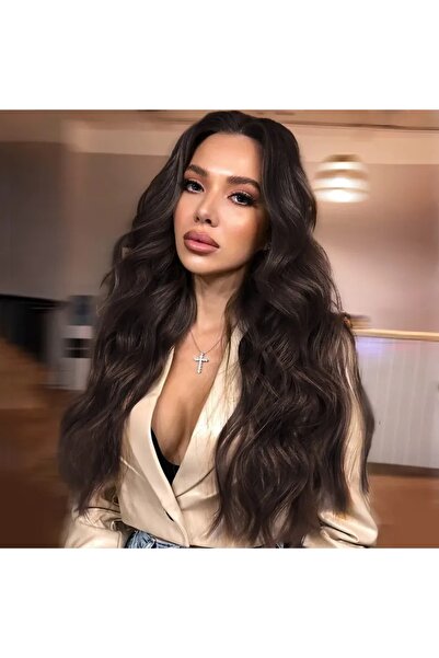 animis beauty Peruca lunga Saten Inchis, fibra sintetica cu aspect natural, par lung ondulat, 70 cm