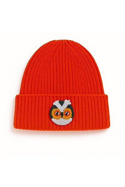 byebruketenci Lână portocalie - Beretă pentru copii și adolescenți cu figurin...